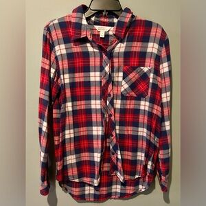 Women's Market & Spruce Jillianne Button Down Top Red Size Medium